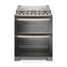 Fogão 5 bocas Electrolux Cinza Experience com Duplo Forno, PerfectCook360 e Vapor Bake (FE5DC) 220V