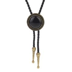 COOLLA Bolo Tie Cowboy Gravatas Gargantilha de Couro Vintage Turquesa Pingente para Mulheres, Homens, Metal
