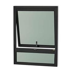 Janela de Alumínio Maxim-ar com Bandeira 80x80cm Vidro Mini Boreal Confort Brimak Preto