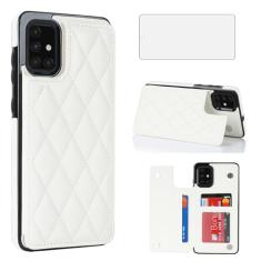 Asuwish Capa de telefone para Samsung Galaxy A51 5G/A 51 5G UW Verizon capa carteira com protetor de tela de vidro temperado e suporte de cartão de crédito RFID de couro acessórios para celular 51A G5