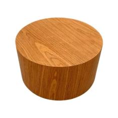 Mesa De Centro Cone Redonda Cilíndrica 80 cm Base Madeira Freijó Tampo Freijó