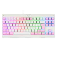 TECLADO MECANICO GAMER DARK AVENGER RGB BRANCO E ROSA SWITCH MARROM
