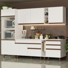 Cozinha Completa Madesa Reims 270002 com Armário e Balcão - Branco, Br