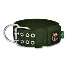 Coleira Cachorro Grande Forte Coleira Amorosso Cor Verde Militar, PP