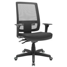 Cadeira Presidente Brizza Tela Ergonômica Para Escritório Regulagem Altura Back System NR17 Preta