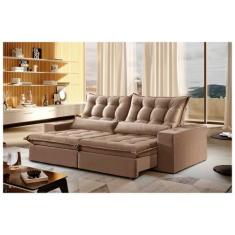 Sofá Venus 3 Lugares Retrátil e Reclinável 2.30M Zara, Bege