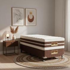 Cama Box + Colchão Castor Solteiro Silver Star Air Double Face Híbrido