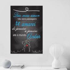 Quadro Decorativo Com Frases De Amor 1 Peça 20X30 - Quadro Decorativos