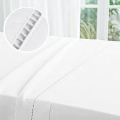 Lençol de Cima Solteirão/Viúvo com Vira e Ponto Palito Percal 180 fios