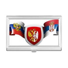 Porta-cartões de visita com emblema nacional da Sérvia