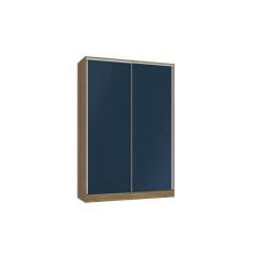 Guarda-Roupa 2 Portas de Correr 2 Gavetas Kappesberg Adapt Nogueira/Azul Profundo 158cm