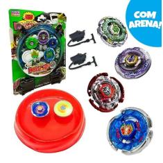 Arena Beyblade Kit 4 Pião Metal Tornado de Led Burst Batalha - Lianfa 