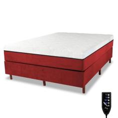 Cama Box e Colchão Magnético Massageador - Therapy Life Basic, Bordo, 