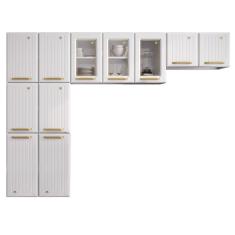 Cozinha De Aço Compacta Telasul Diamante C/ Vidro 3Pçs Branco
