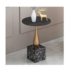 Mesa lateral redonda decoração moderna moldura de metal pequena mesa de centro sala de estar escritório sofá borda bancada de mármore mesa de canto quarto mesa de cabeceira mesa de canto mesa de cabeceira mesa de centro para sala de estar (cor