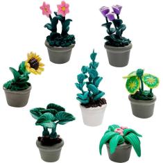 Plantas de casa de bonecas em miniatura Warmtree Mini Potted Bonsai x7