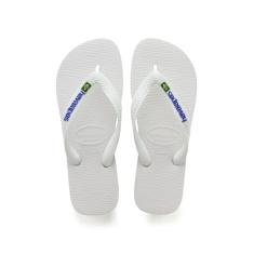 Sandalias Havaianas Brasil Logo Havaianas Adulto Unissex Branco 39/40