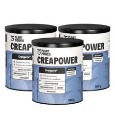 3x Creatina Creapower Creapure Plant Power 300g, Sem Sabor