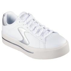 Skechers Tênis feminino Camdenn-Metallic Skies, Branco/Prata, 38