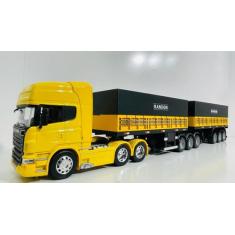 Conjunto Scania Bitrem Graneleiro 3x3 Escala 1:32 - Diesel Miniaturas,