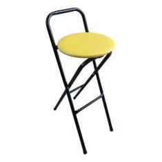 Banqueta Alta Banco Dobrável Bistrô Estofada Aço Articulada - Moveraço