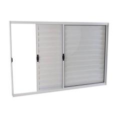 Janela Veneziana em Alumínio 100 x 150 x 8 cm 3 Folhas V. Boreal Esque