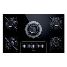 Cooktop Consul 5 Bocas Vidro Preto Chama Rápida Bivolt, 127v/220v