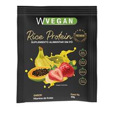 Rice Protein Premium 50g Sache Sabor Vitamina de Frutas WVegan Vegano Proteina de Arroz