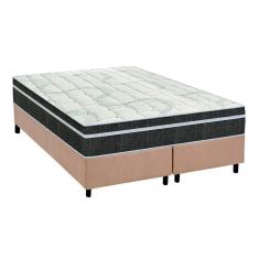 Cama Box Queen: Colchão Molas Bonnel Orthoflex Venezia + Base Crc Suede Clean(158X198)