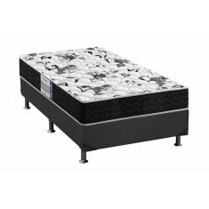 Cama Box Solteiro: Colchão Anatômico Probel D28/Ep Advanced Tech1000 + Base Crc Suede Gray(88X188)