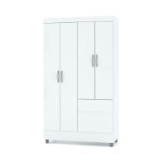 Guarda Roupa Solteiro 4 Portas 102 Cm Rio Plus Branco - Pallazio
