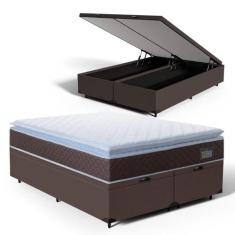 Cama Box Baú com Colchão de Espuma D33 Pillow Top Comfort Luxo Queen 1