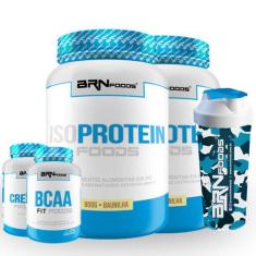 Kit 2x Iso Protein 900g + Bcaa 100g + Creatina 300g+ Coqueteleira 600m