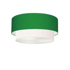 Plafon Duplo Cilíndrico Vivare Md-3062 Cúpula Tecido 45x40cm - Bivolt Verde-folha-branco 127/220v