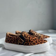 Tênis Slip on Feminino Casual Animal Print Onça - TENEHI, 38