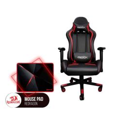 Cadeira Gamer MoobX THUNDER Preto / Vermelho + MousePad Redragon Capricorn Vermelho