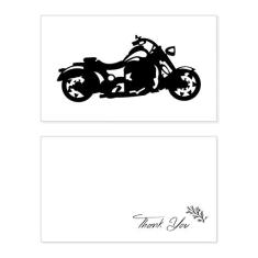 Estampa de ilustração preta de motocicleta cartão de agradecimento aniversário saudação casamento agradecimento