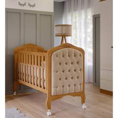 Berço Mini Cama com Capitonê Alegria Espresso Móveis Nature