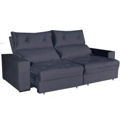 Conjunto De Estofados Rubi Sofá Retrátil Bom Pastor Cinza