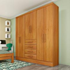 Guarda-Roupa Solteiro Arizona 6 Portas Cinamomo - Tcil Móveis
