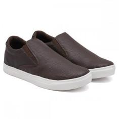 Tênis Slip On Masculino com Elástico Sola Borracha Reta Estiloso e Confortável-Masculino
