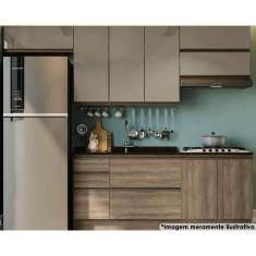 Kit de Cozinha 6 Peças Maxxi (4 Armários + 2 Balcões) CPT52 Nogal - Kappesberg