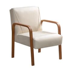 Poltrona Decorativa Anita Cadeira Braço Madeira Sala Recepção Escritór