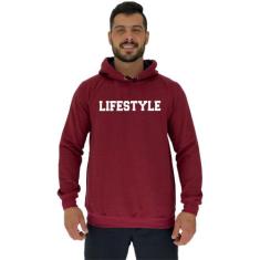 Blusa Moletom Tradicional Com Touca MXD Conceito Lifestyle, Bordô, Mas