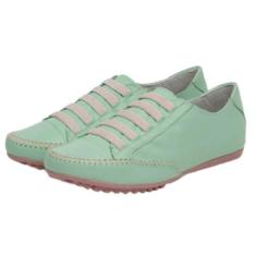 Tenis Sapatilha Feminina Couro Conforto Palmilha EVA Macia Solado Borr