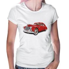 Baby Look Retro Classic Red Car - Foca na Moda, Branco, M