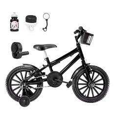 Bicicleta Infantil Aro 16 Nylon e Acelerador Preta
