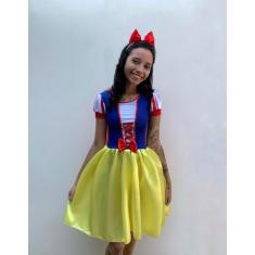 Vestido Fantasia Branca de Neve Adulto - Ana Fantasias, P