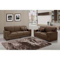 Conjunto Sofá 2 e 3 Lugares Manuela Marrom Império Estofados