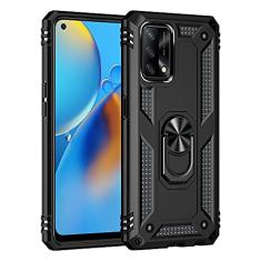 SORAKA Capa para OPPO A74 4G com suporte para anel Capa Slim Fit de TPU macio Capa OPPO A74 4G com placa de metal para suporte magnético de telefone para carro